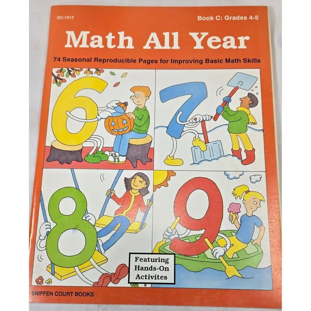 Homeschool Classroom Math All Year Reproducibles & Worksheets 3 Books 1st to 5th